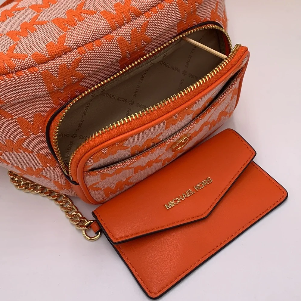 MICHAEL KORS Maisie Large Logo 2-in-1 Sling Waist Fanny Pack Crossbody Poppy NWT - Picture 8 of 16